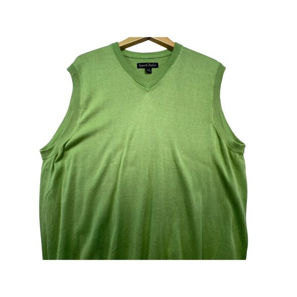 Kenneth Roberts Platinum Sleeveless Sweater Vest M Green Silk Blend - Picture 7 of 10